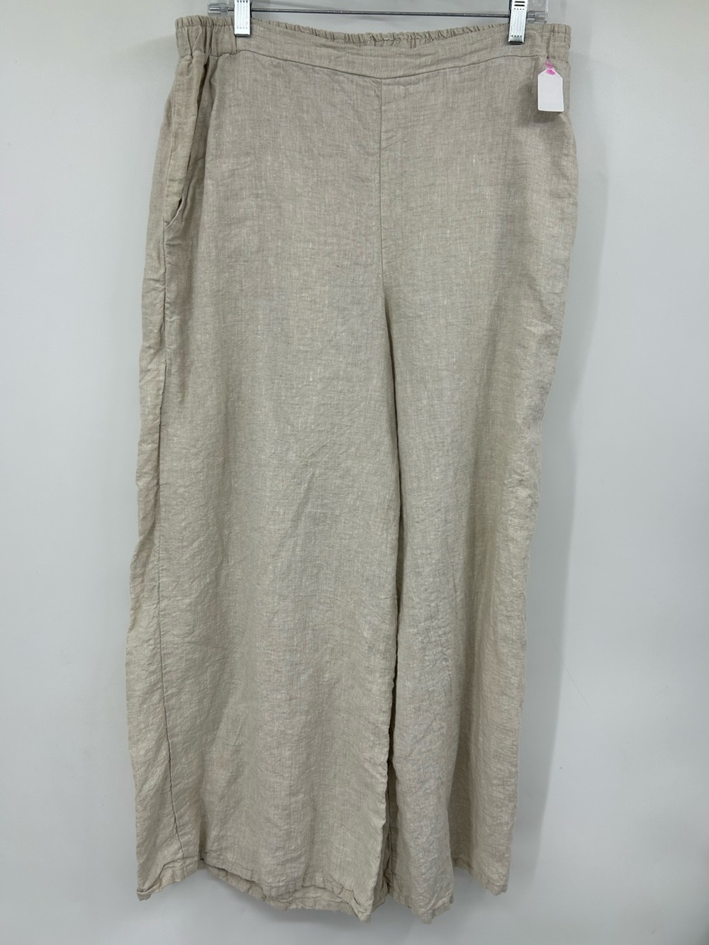 Match Point Women’s Linen Pants Elastic Waist Pull On Size L